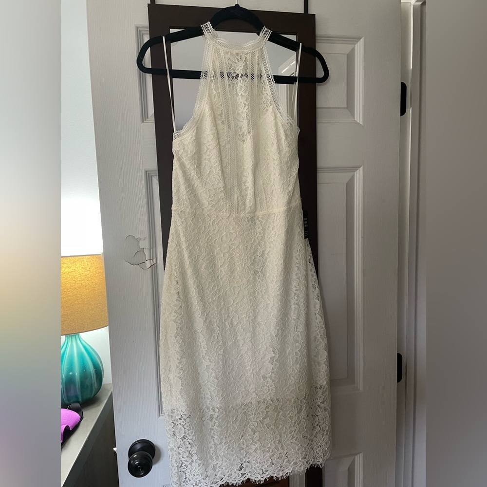 Off white lace dress.